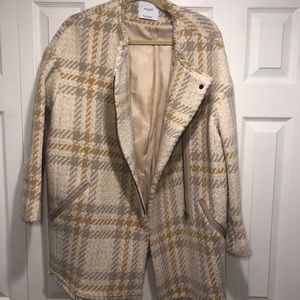 Mango Plaid Oversized Coat